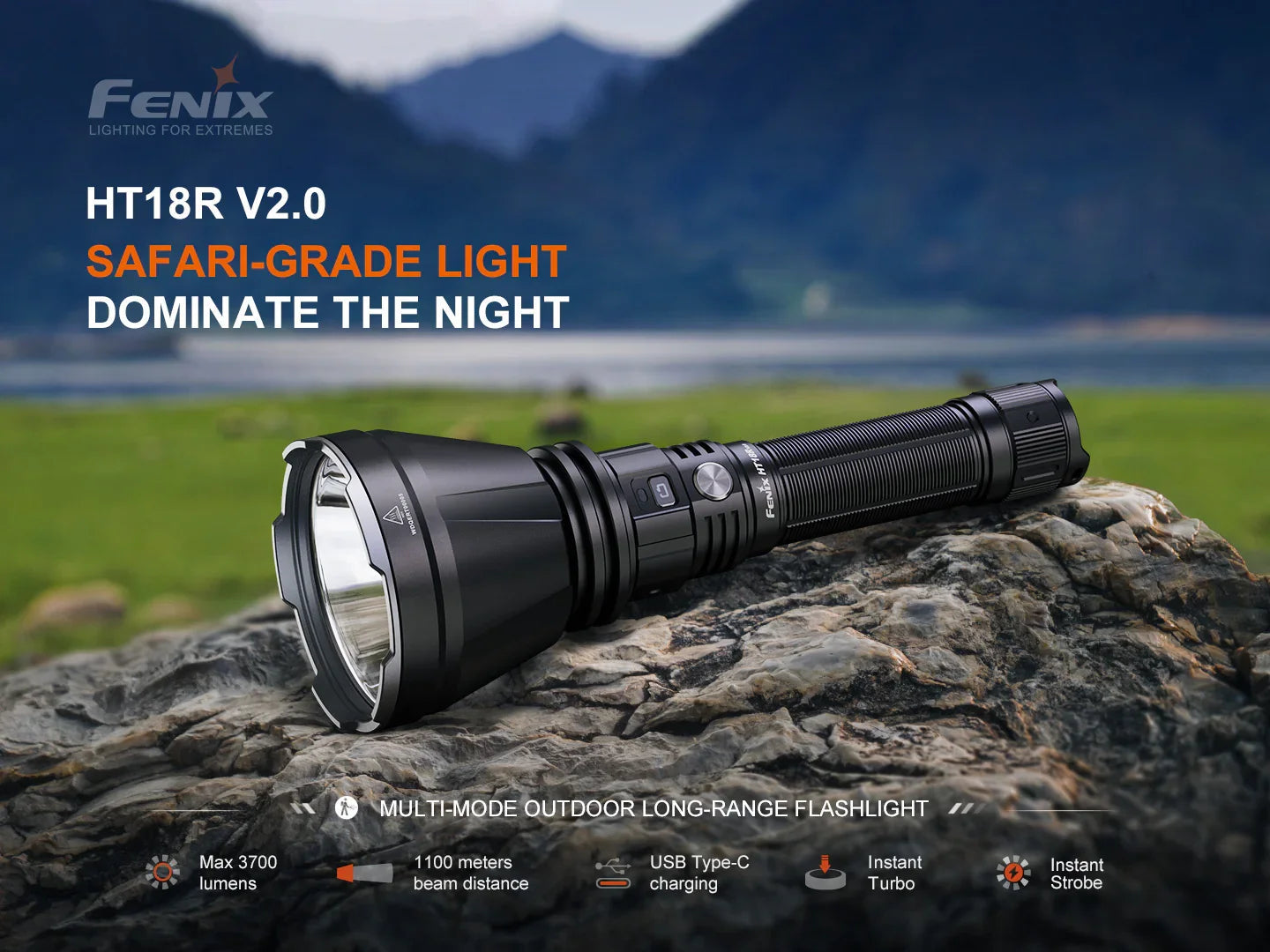 Fenix HT18R V2.0 Multimodus-Taschenlampe mit großer Reichweite, 3700 Lumen – Bild 