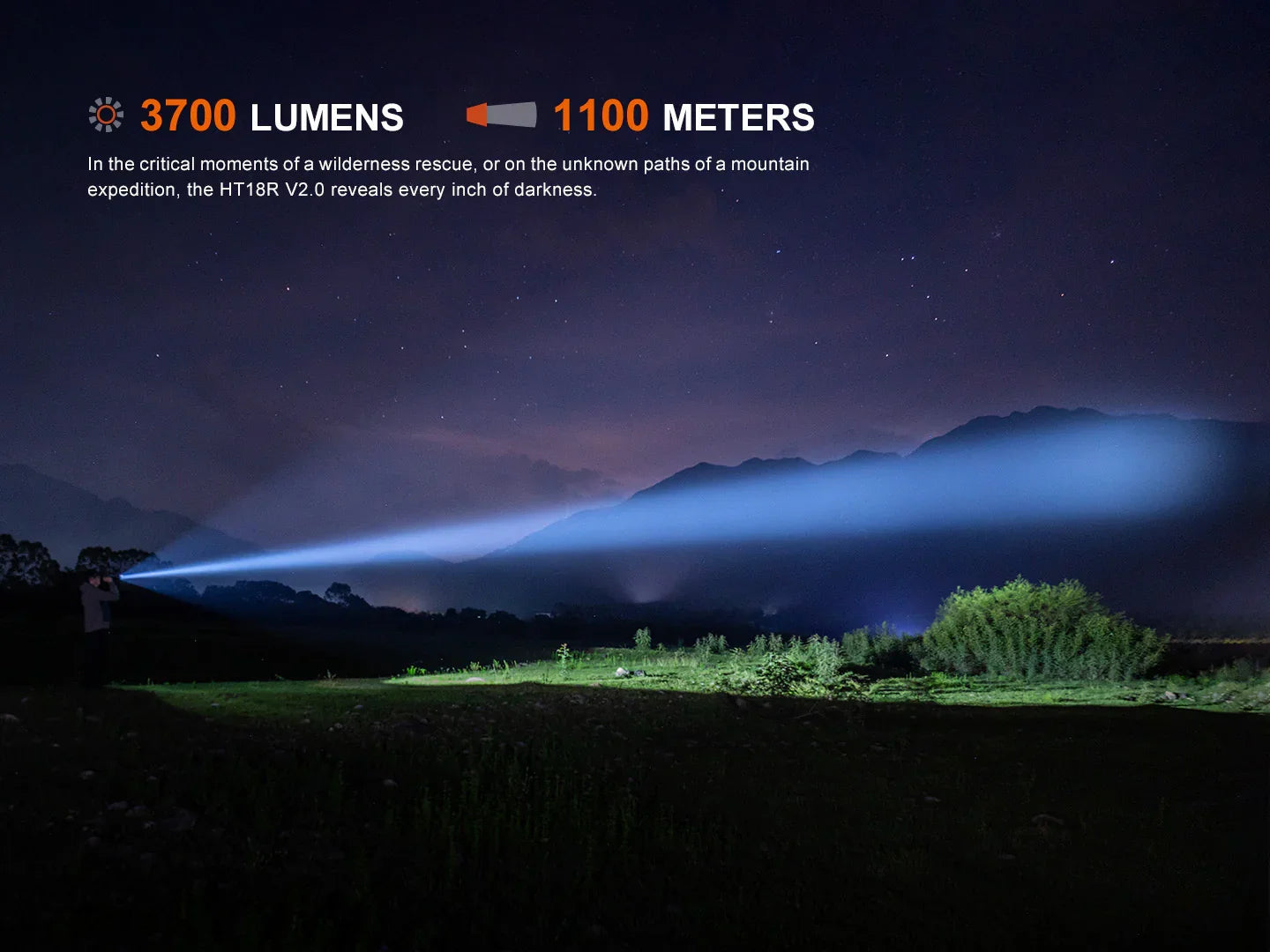 Fenix HT18R V2.0 Multimodus-Taschenlampe mit großer Reichweite, 3700 Lumen – Bild 