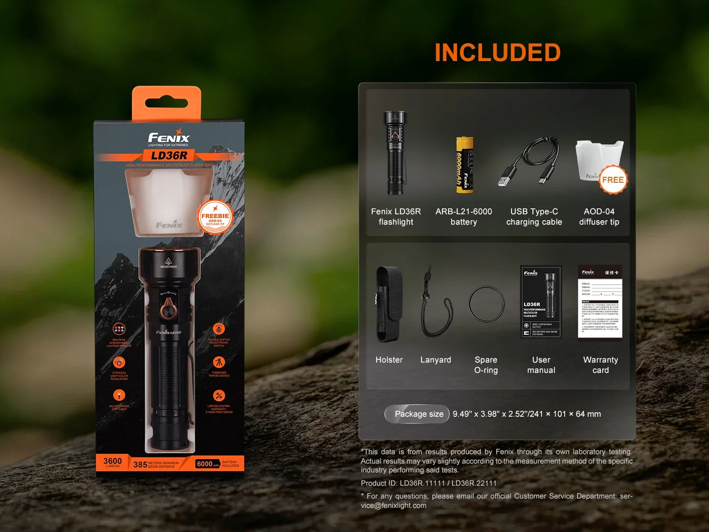 Fenix LD36R leistungsstarke Taschenlampe mit verschiedenen Lichtquellen, 3600 Lumen – Bild 