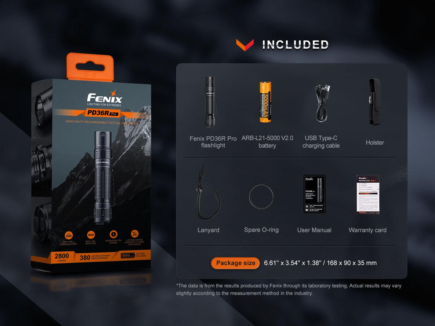Fenix PD36R Pro Heavy-Duty wiederaufladbare taktische Taschenlampe, 2800 Lumen – Bild 