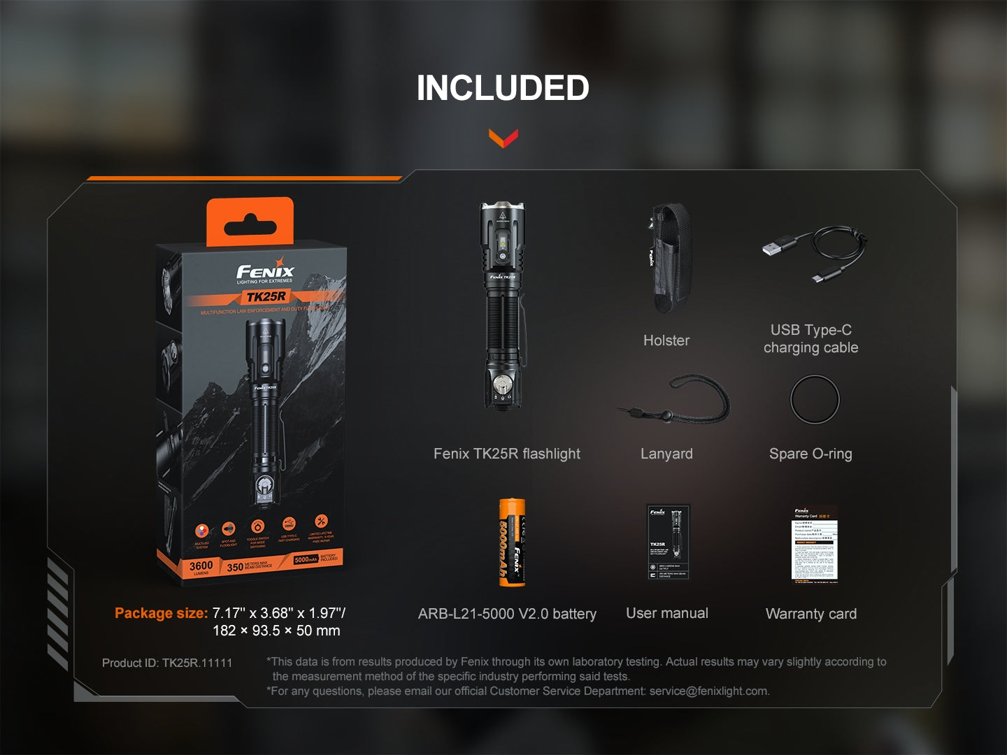 Fenix TK25R Multifunktionale Taschenlampe für Polizei und Dienst, 3600 Lumen – Bild 