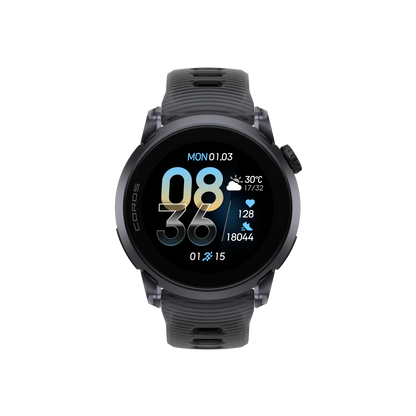 Coros Sportuhr Pace 4, Silikonarmband, black crystal