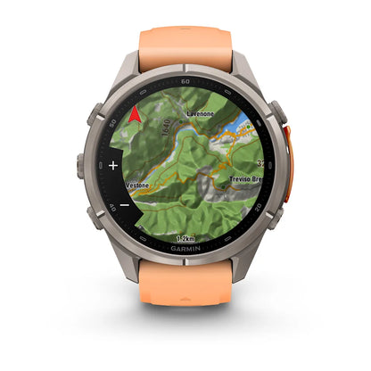 Garmin Fēnix® 9 Pro – inReach®, 43mm Titan mit Silikon-Armband Shell Pink/Autumn Orange
