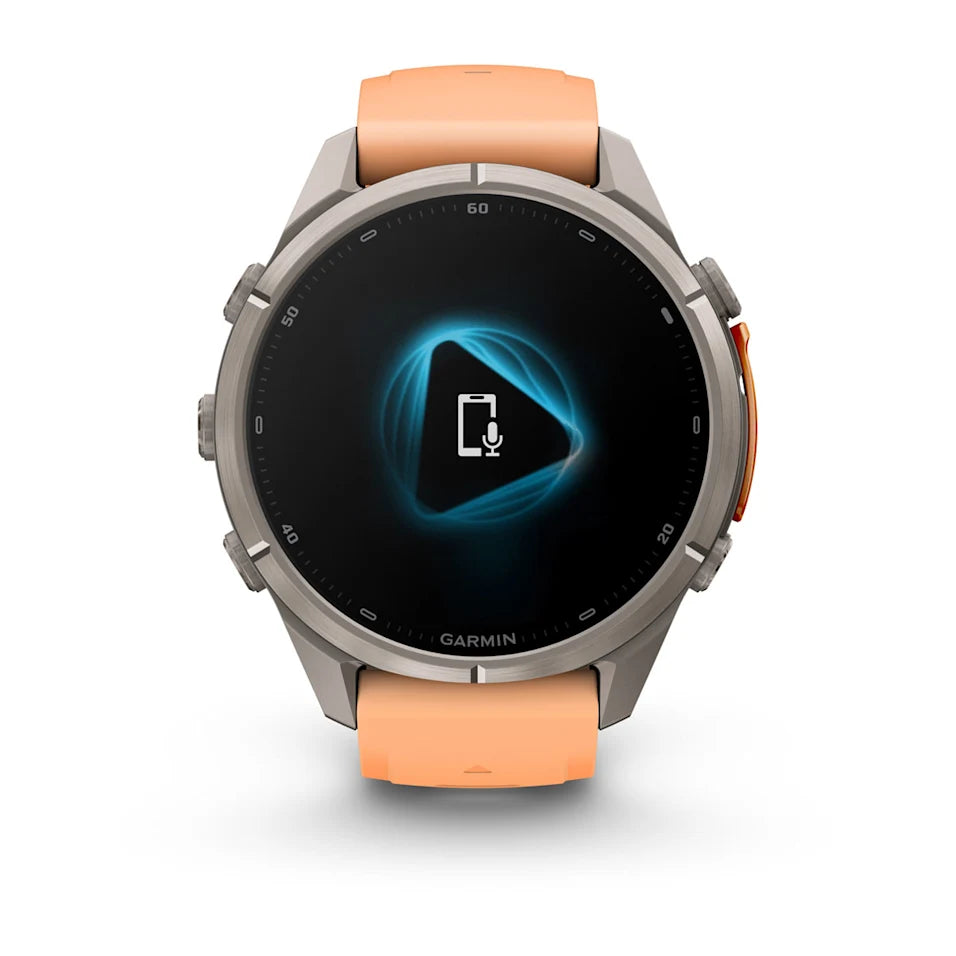 Garmin Fēnix® 9 Pro – inReach®, 43mm Titan mit Silikon-Armband Shell Pink/Autumn Orange