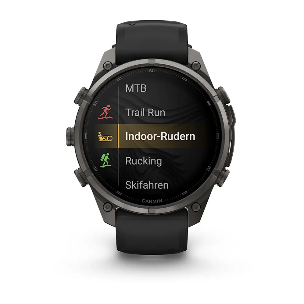 Garmin Fēnix® 9 Pro – inReach®, 47mm Carbongrau DLC Titan mit Silikon-Armband Schwarz/Kieselgrau – Bild 