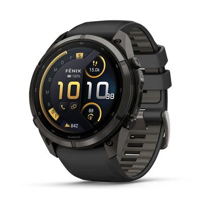 Garmin Fēnix® 9 Pro – inReach®, 51mm Carbongrau DLC Titan mit Silikon-Armband Schwarz/Kieselgrau
