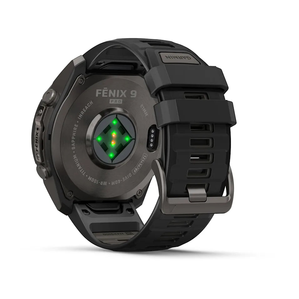 Garmin Fēnix® 9 Pro – inReach®, 51mm Carbongrau DLC Titan mit Silikon-Armband Schwarz/Kieselgrau – Bild 