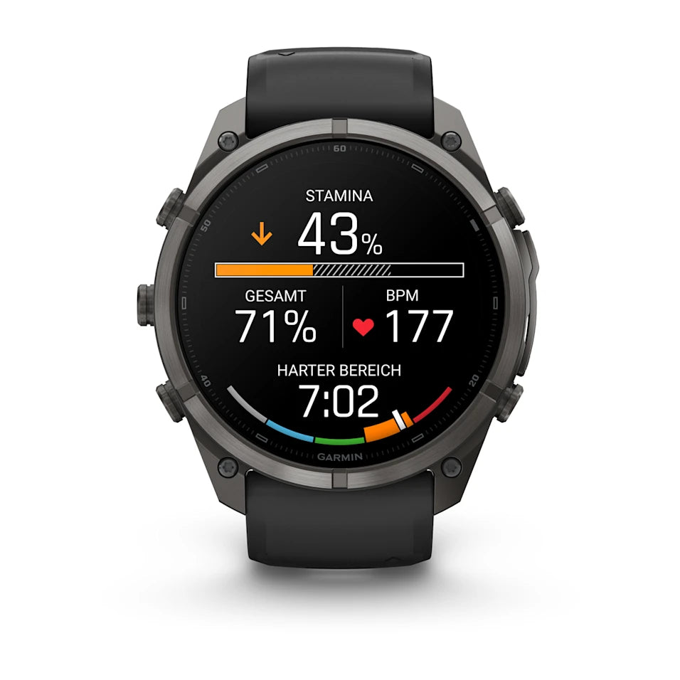 Garmin Fēnix® 9 Pro – inReach®, 51mm Carbongrau DLC Titan mit Silikon-Armband Schwarz/Kieselgrau