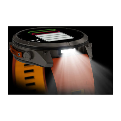 Garmin Fēnix® 9 Pro – inReach®, 51mm Titan mit Silikon-Armband Autumn Orange/Spark Orange