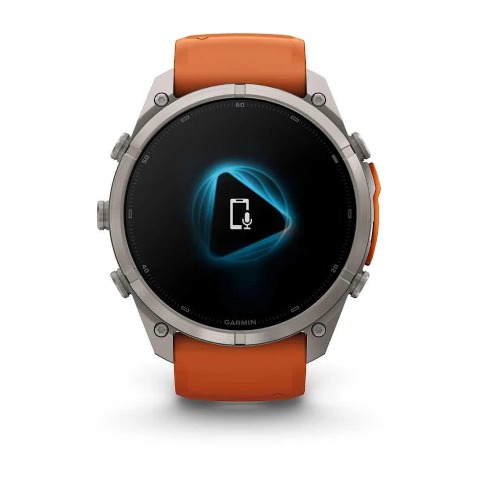 Garmin Fēnix® 9 Pro – inReach®, 51mm Titan mit Silikon-Armband Autumn Orange/Spark Orange