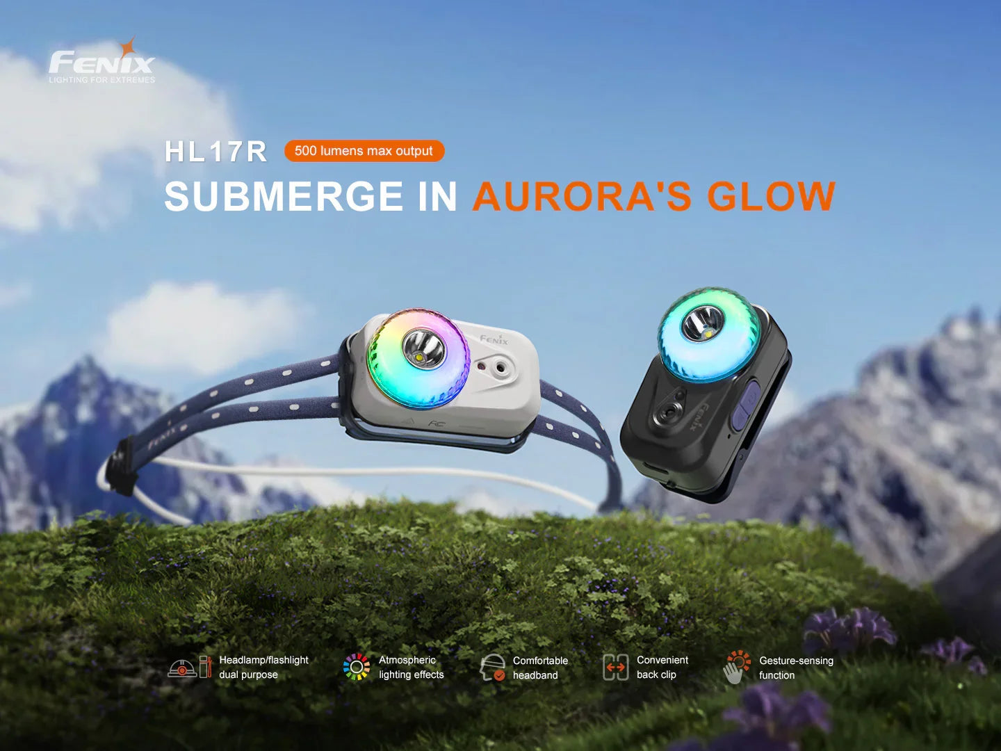 Fenix HL17R – kompakte Multifunktions-Stirnlampe mit Gestenerkennungsfunktion, 500 Lumen – Bild 