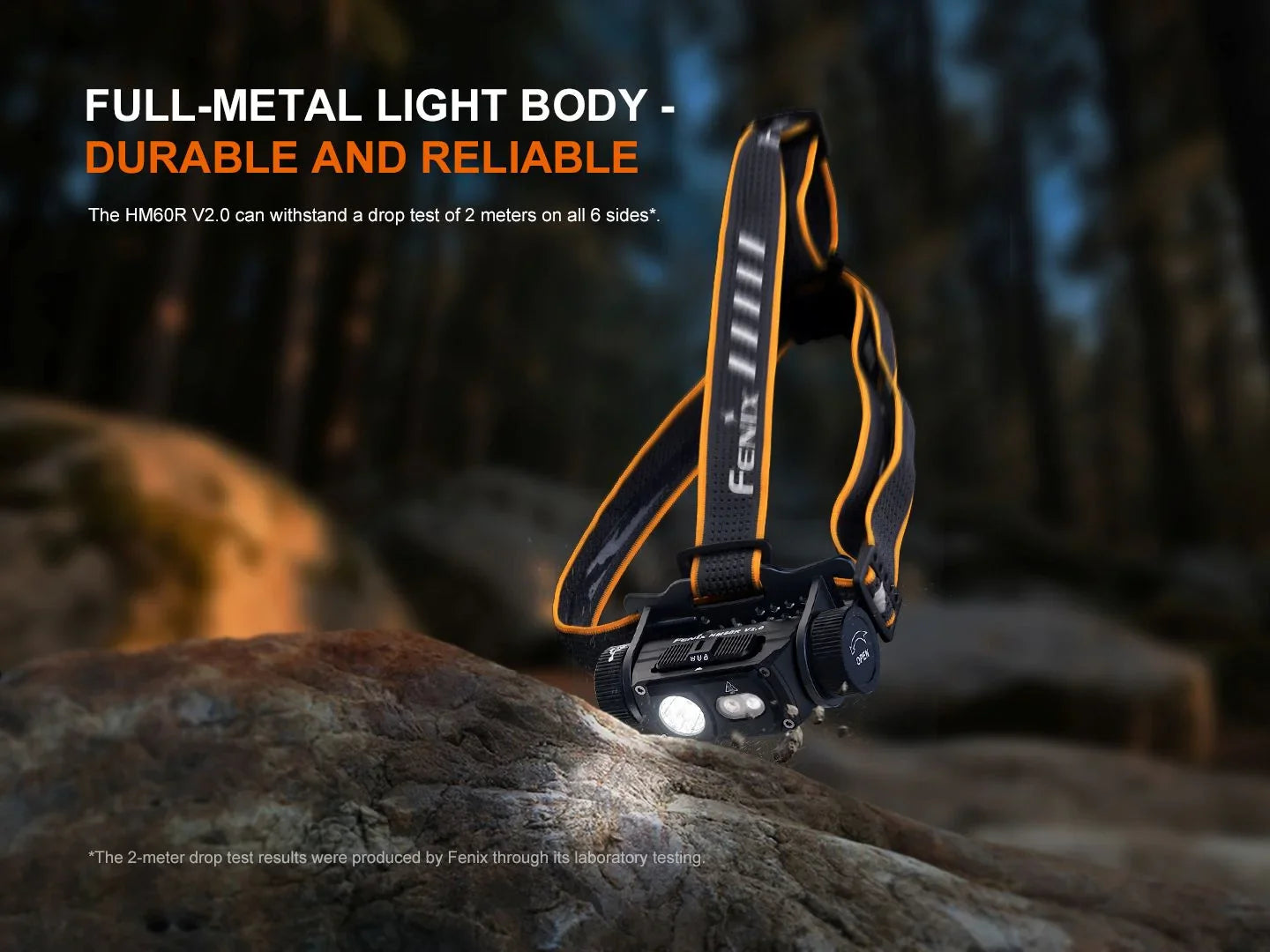Fenix HM60R V2.0 Hochleistungs-Stirnlampe aus Metall, 1600 Lumen