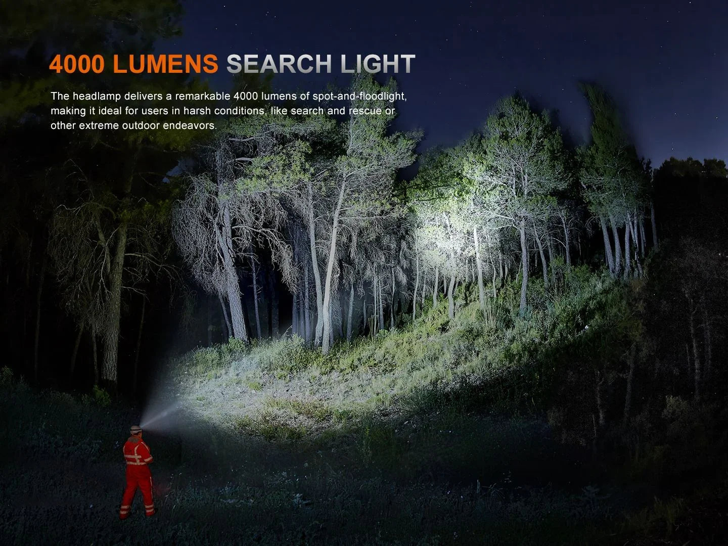 Fenix HP35R Hochleistungs-Stirnlampe mit Mehrfach-Lichtquellen für Such- und Rettungseinsätze, 4000 Lumen – Bild 