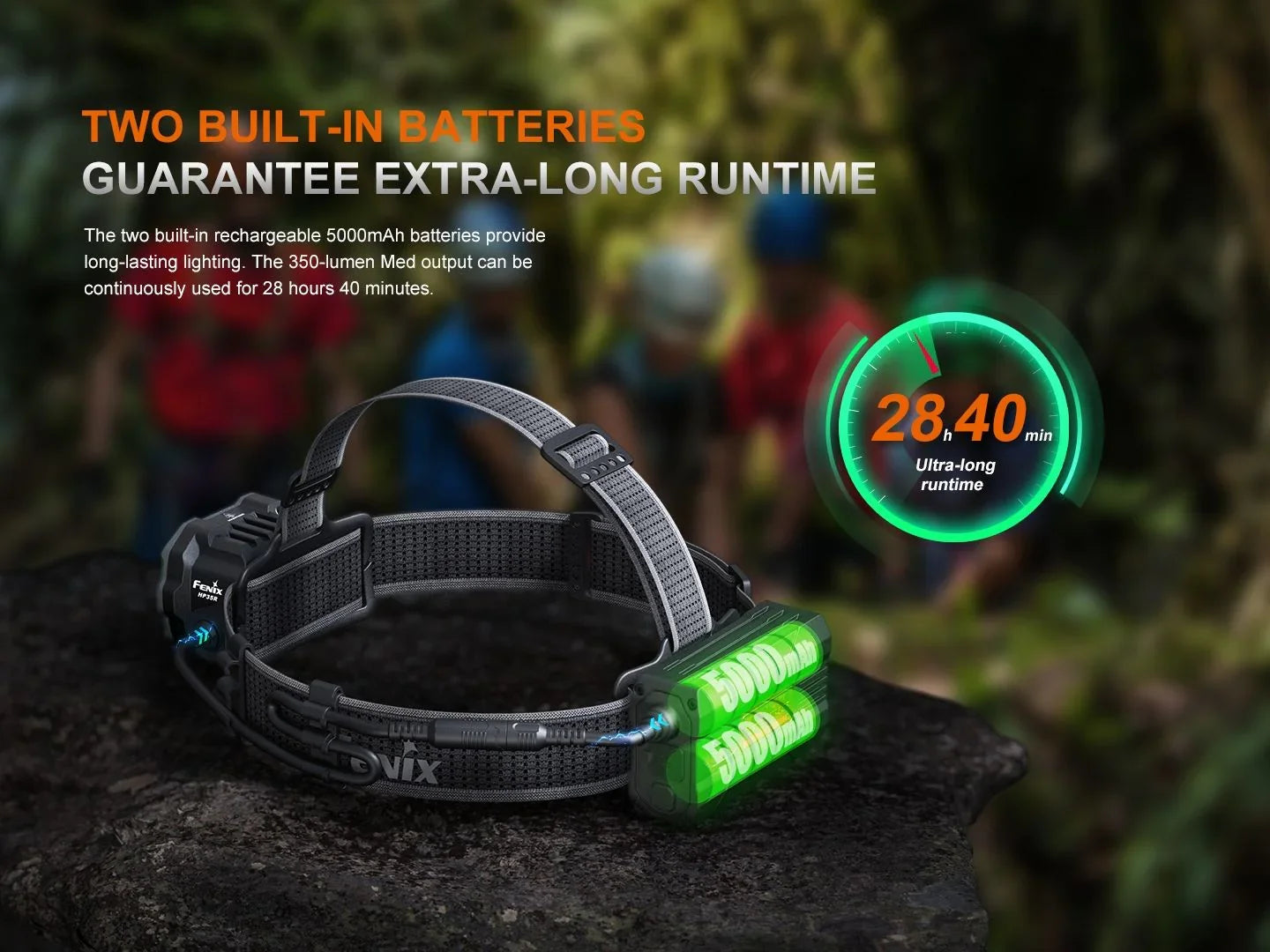 Fenix HP35R Hochleistungs-Stirnlampe mit Mehrfach-Lichtquellen für Such- und Rettungseinsätze, 4000 Lumen