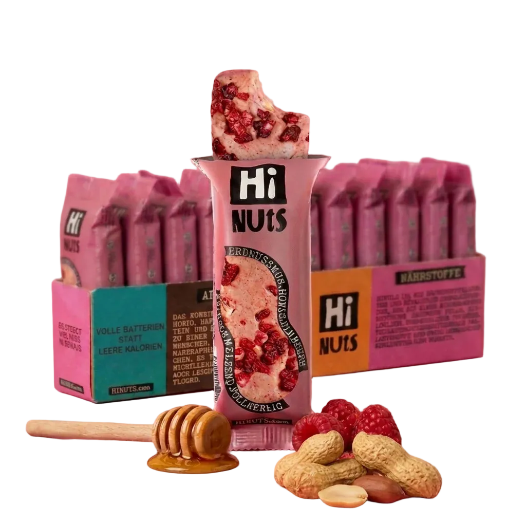 Hinuts_Riegel_Erdnussmuss_mit_Honig_und_Himbeere – Bild 
