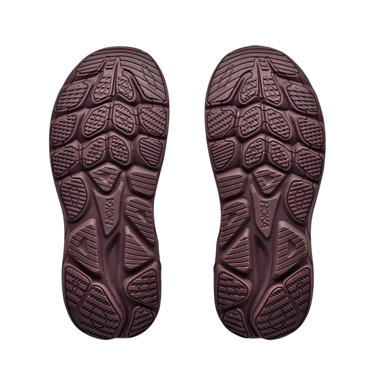 Hoka Damenlaufschuhe Clifton 11 GTX, smokey Quartz/Deep Mauve – Rückansicht – grau / 38 2/3