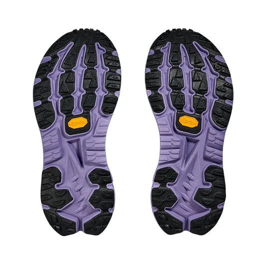 Hoka Damenlaufschuhe Mafate X, berry jam / squid ink Größe 40 – Rückansicht – lila / 40