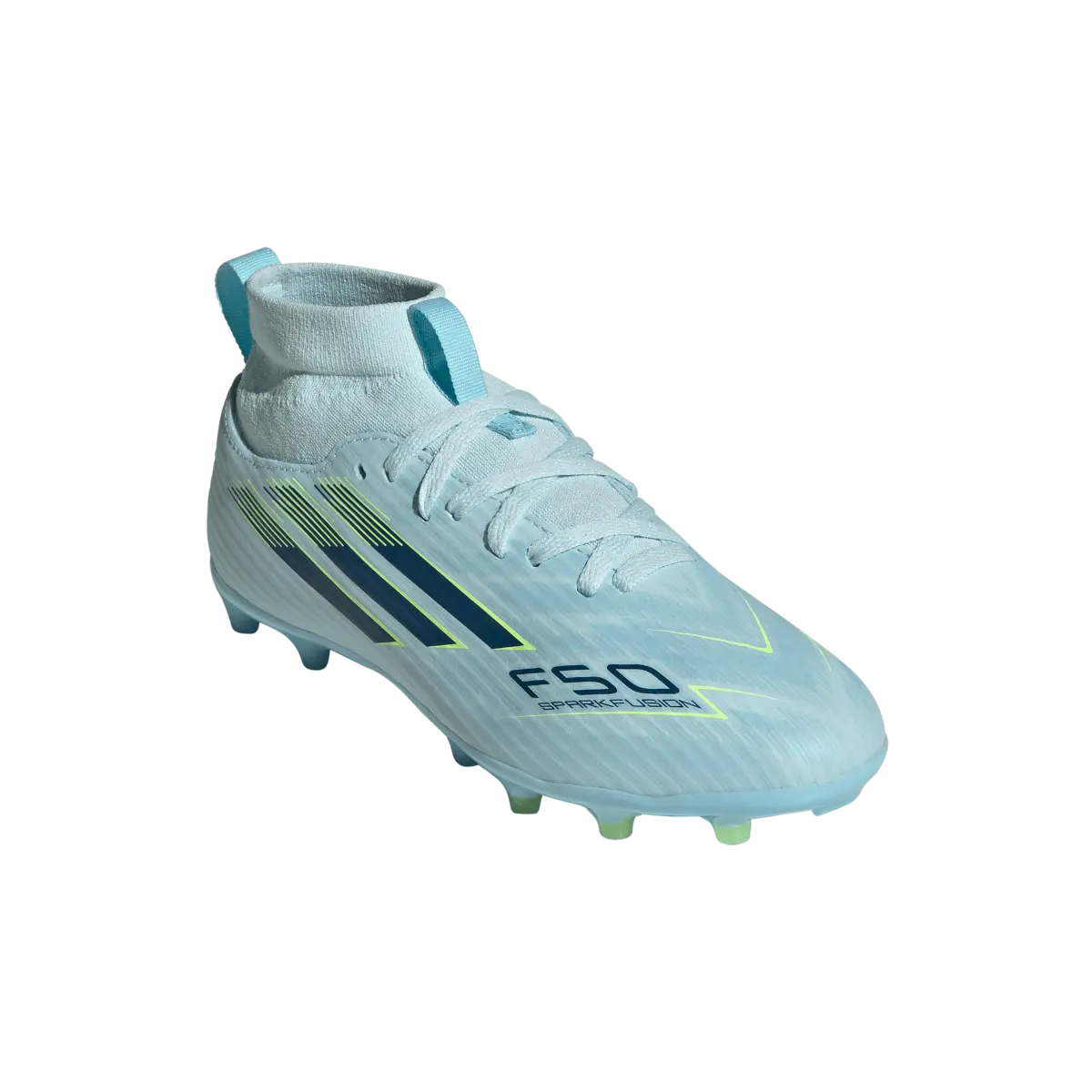 Adidas Kinderfußballschuhe F50 Sparkfusion League FG, halbhohe Fußballschuhe für feste Böden und Kunstrasen mit Sprintplate Fusion - machsport – Bild 