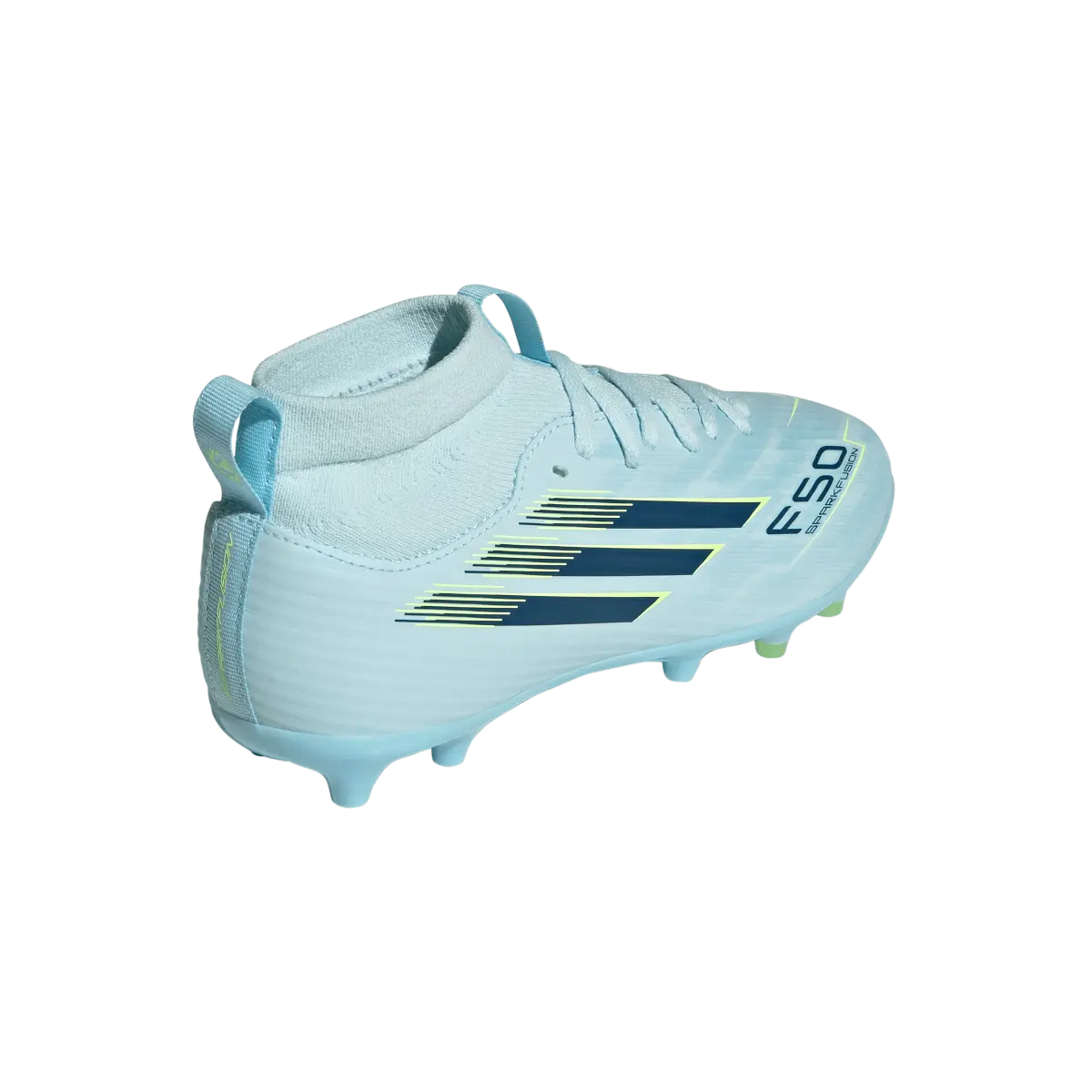 Adidas Kinderfußballschuhe F50 Sparkfusion League FG, halbhohe Fußballschuhe für feste Böden und Kunstrasen mit Sprintplate Fusion - machsport – Bild 