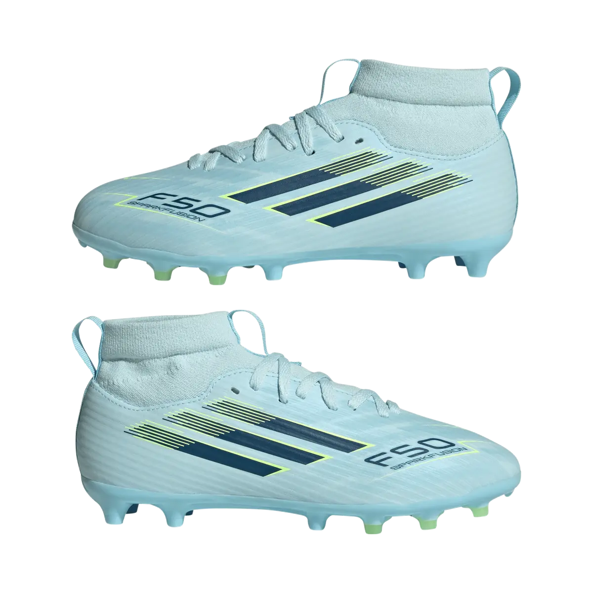 Adidas Kinderfußballschuhe F50 Sparkfusion League FG, halbhohe Fußballschuhe für feste Böden und Kunstrasen mit Sprintplate Fusion - machsport – Bild 