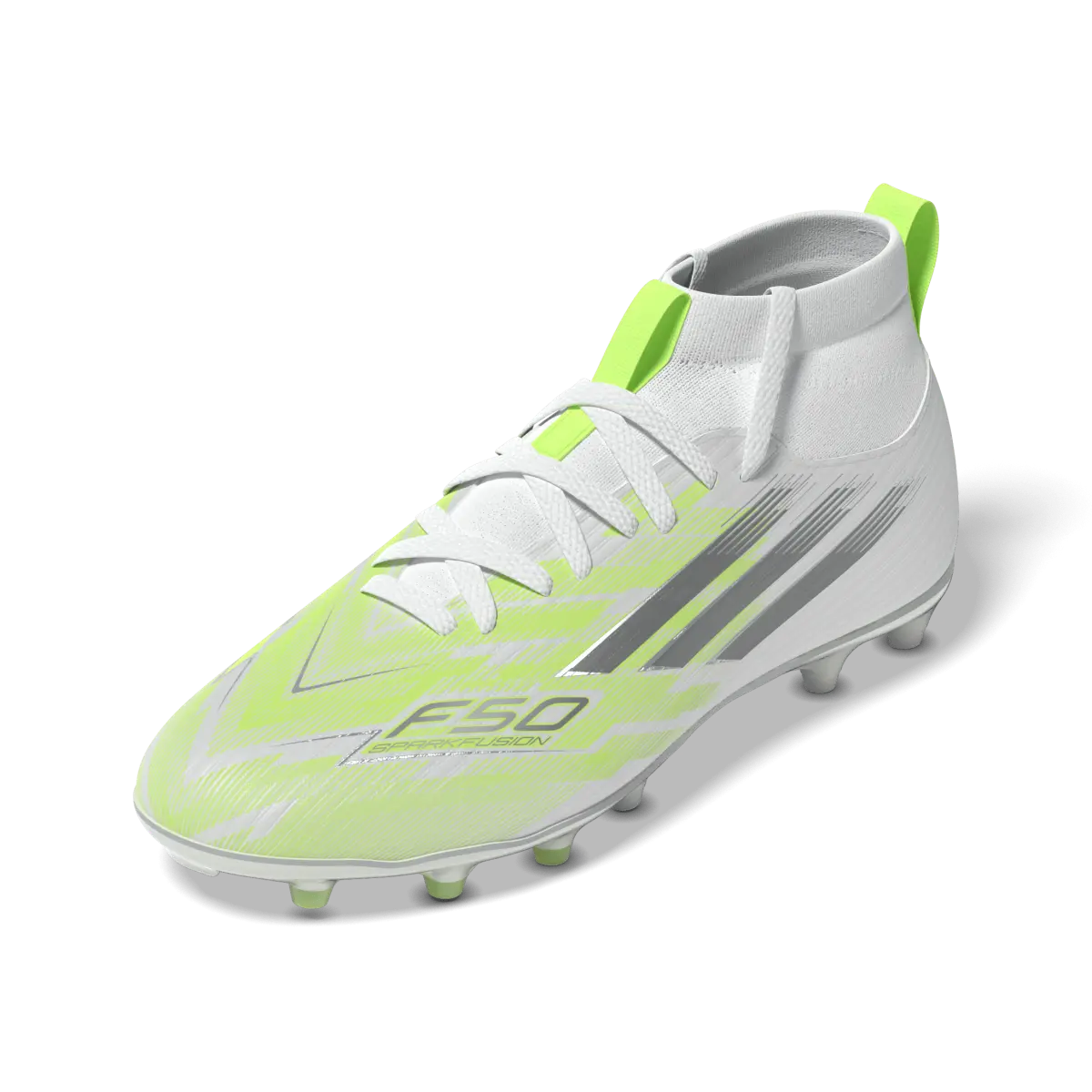 Adidas Kinderfußballschuhe F50 Sparkfusion League FG, halbhohe Fußballschuhe für feste Böden und Kunstrasen mit Sprintplate Fusion - machsport – Bild 