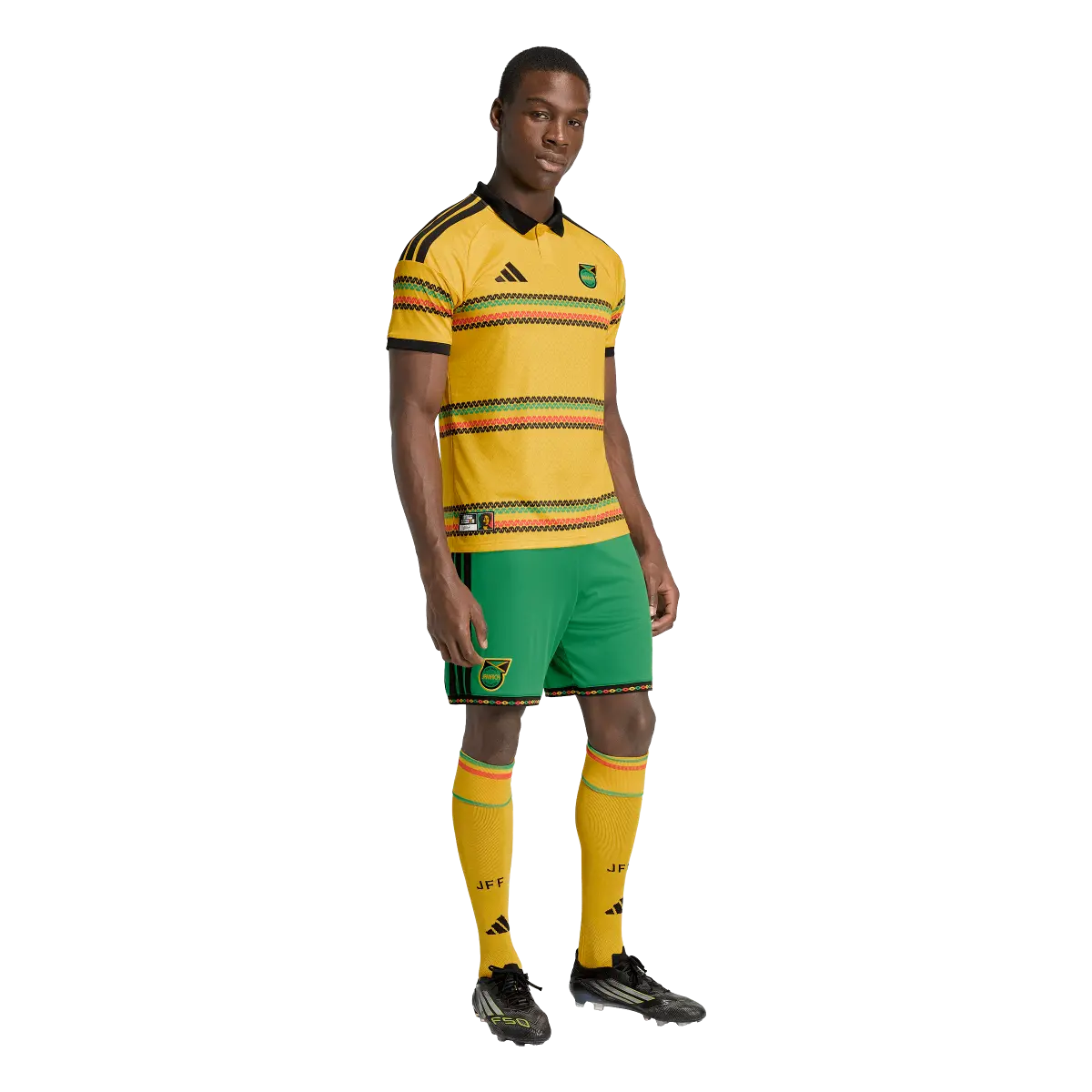Jamaika Herrenfußballhose Homeshort 2026, Bob Marley, Heimshorts mit Climacool für Spiel und Fanmomente - machsport – Bild 