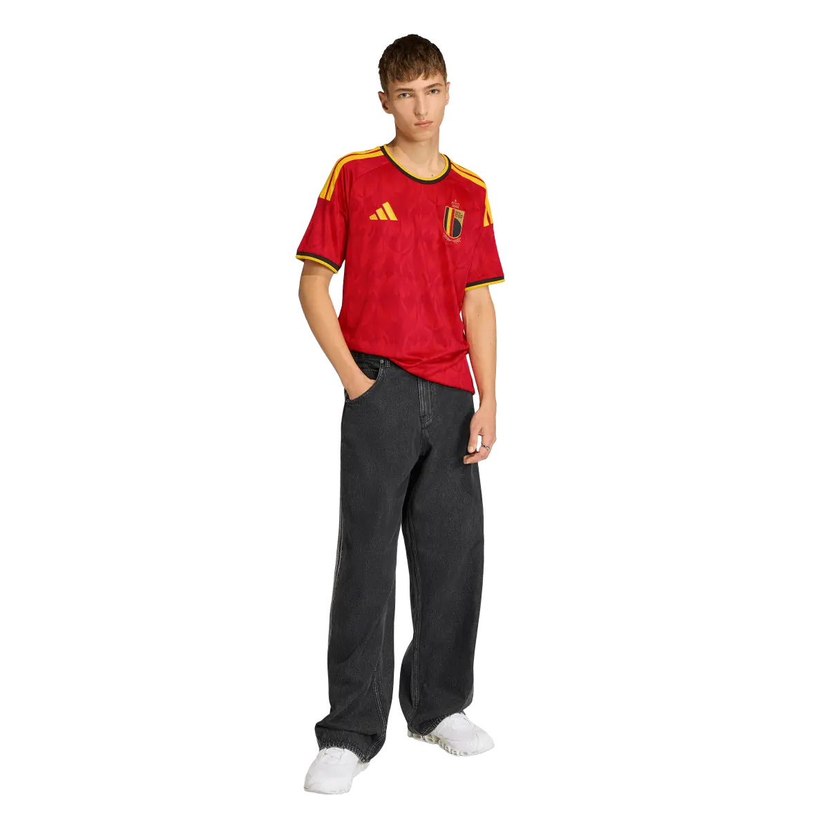 Belgien Herrenfußballshirt Home 2026, Heimtrikot mit Climacool für Spiel, Training und Fanmomente - machsport