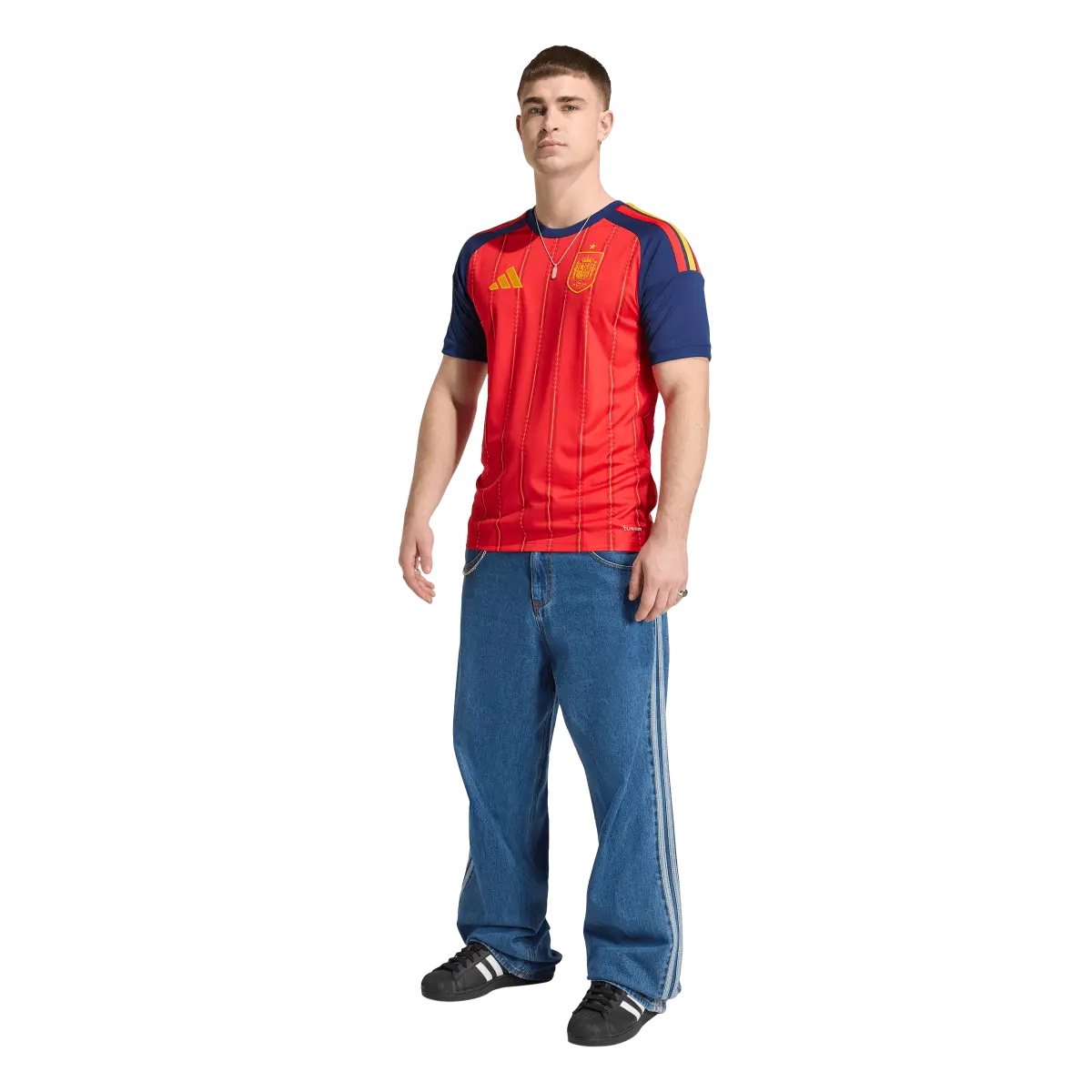 Spanien Herrenfußballshirt Home Jersey 2026, Heimtrikot mit Climacool für Spiel, Training und Fan Einsatz - machsport