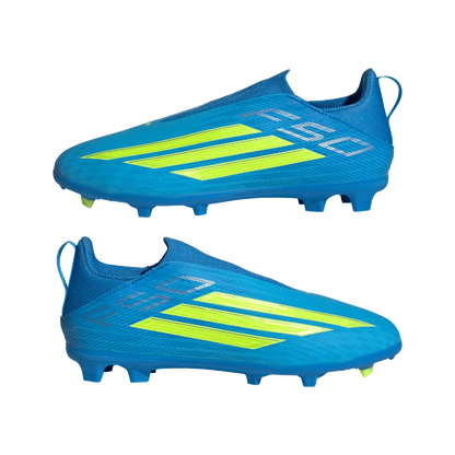 Adidas Kinderfußballschuhe F50 League LL FG/MG, schnürlose Fußballschuhe für feste Böden und Kunstrasen mit Sprintplate 360 - machsport
