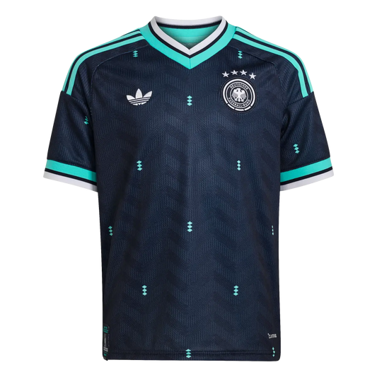 DFB Kinderfußballshirt Away Jersey Kids, Kinder Auswärtstrikot mit Climacool für Spiel, Training und Fan Einsatz – dunkelblau / 128