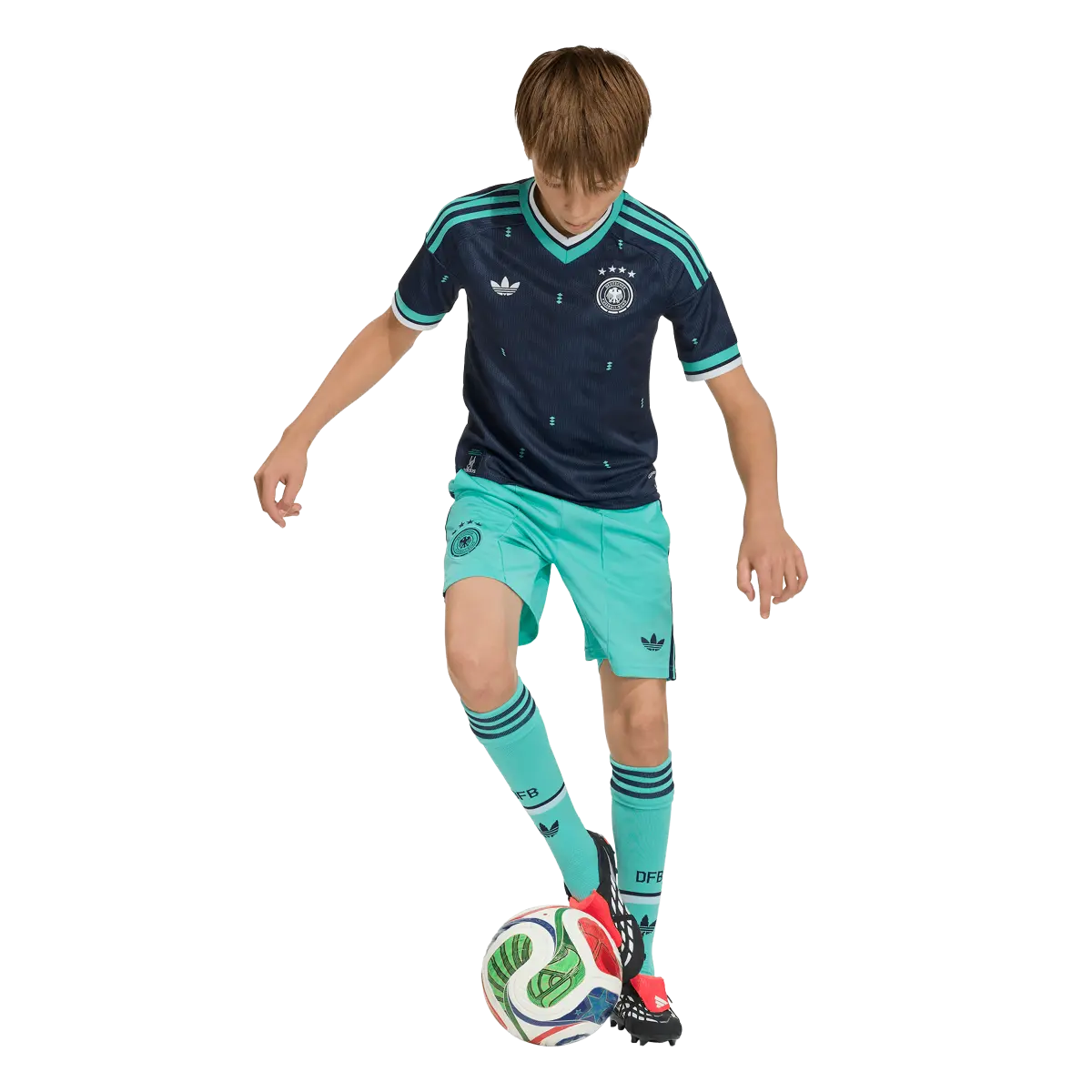 Deutschland Kinderfußballshirt Away Jersey Kids, Kinder Auswärtstrikot mit Climacool für Spiel, Training und Fan Einsatz - machsport