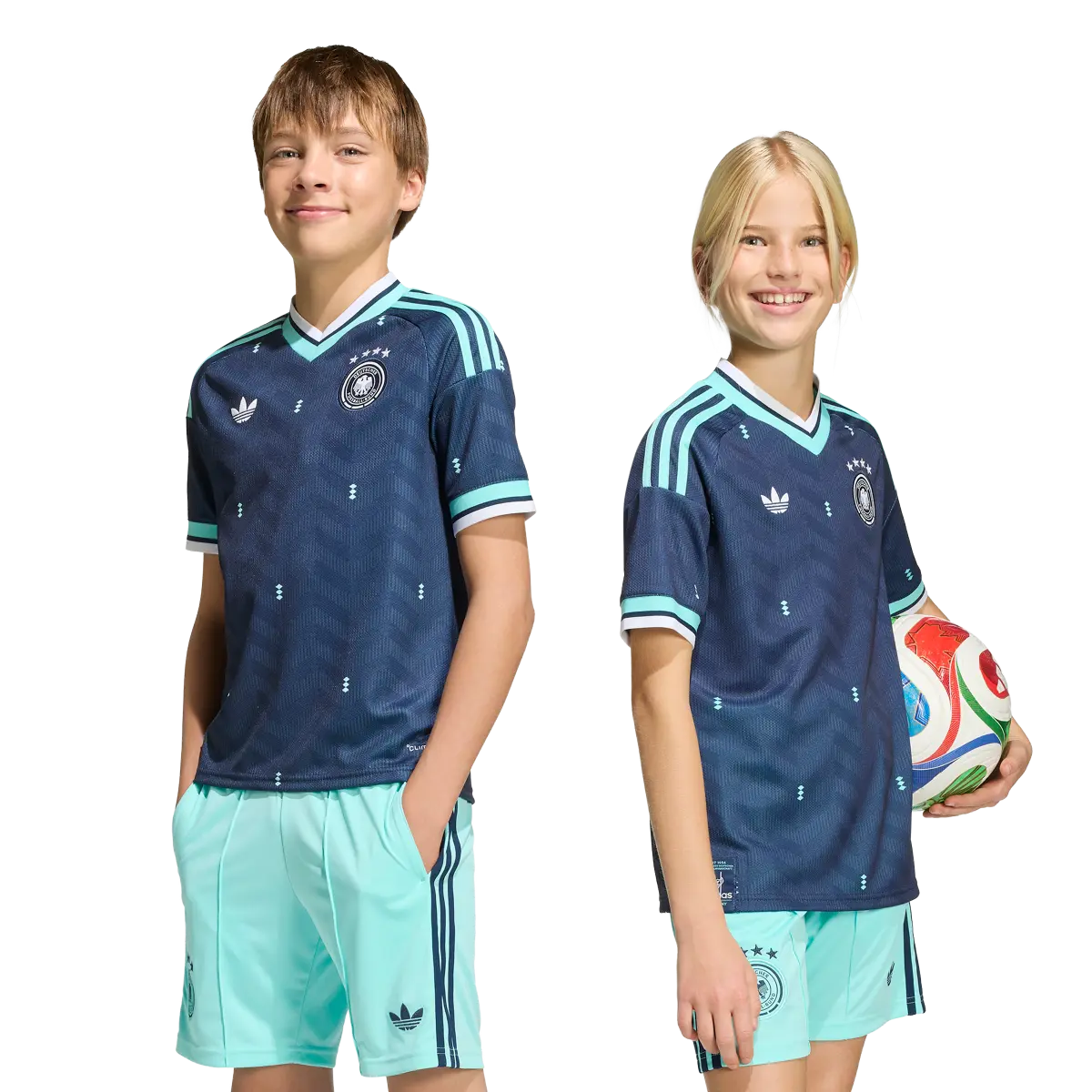 Deutschland Kinderfußballshirt Away Jersey Kids, Kinder Auswärtstrikot mit Climacool für Spiel, Training und Fan Einsatz - machsport