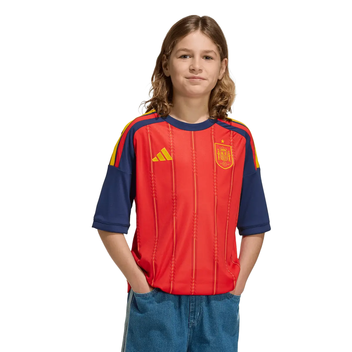 Spanien Kinderfußballshirt Home Jersey 2026, Kinder Heimtrikot mit Climacool für Spiel, Training und Fan Einsatz - machsport