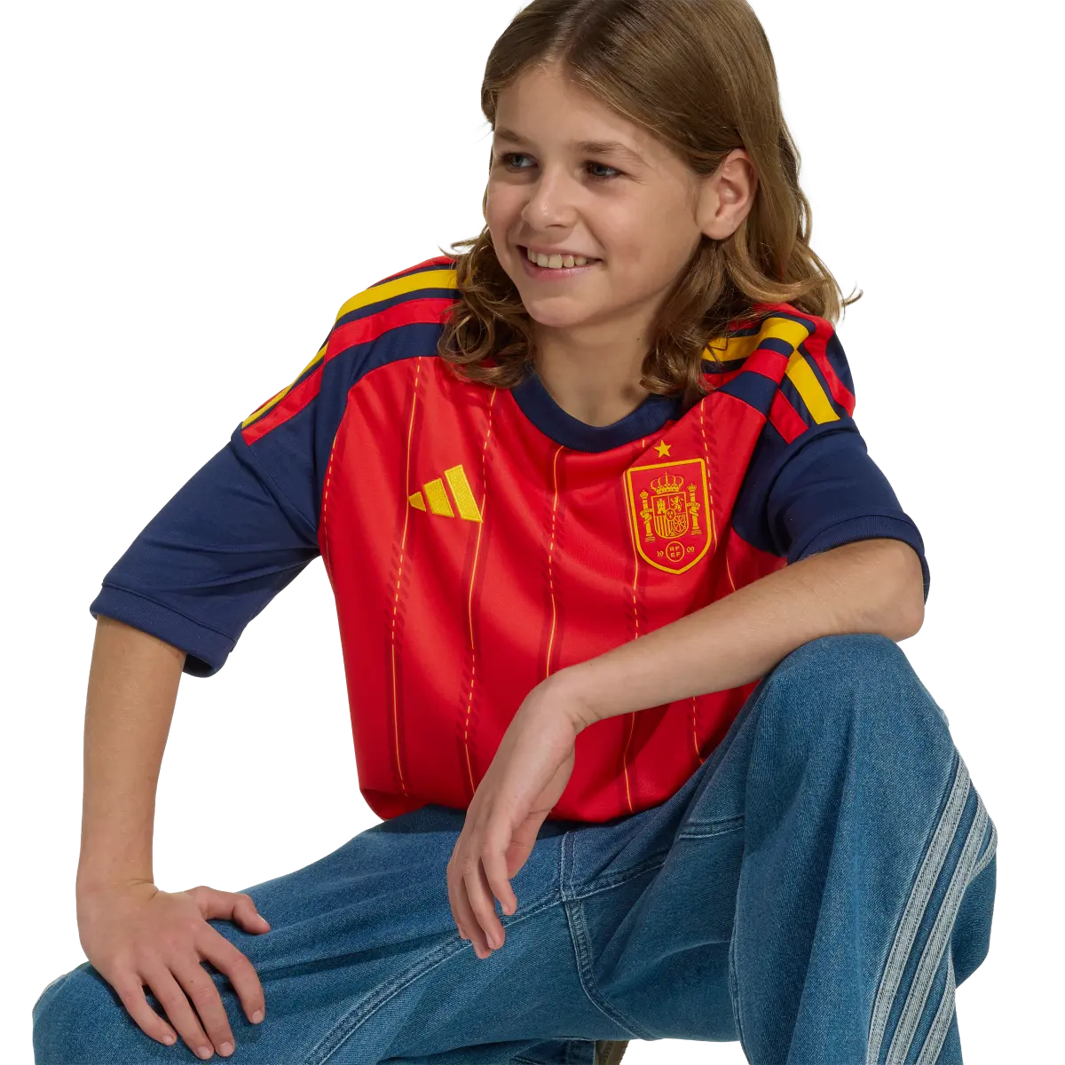 Spanien Kinderfußballshirt Home Jersey 2026, Kinder Heimtrikot mit Climacool für Spiel, Training und Fan Einsatz - machsport