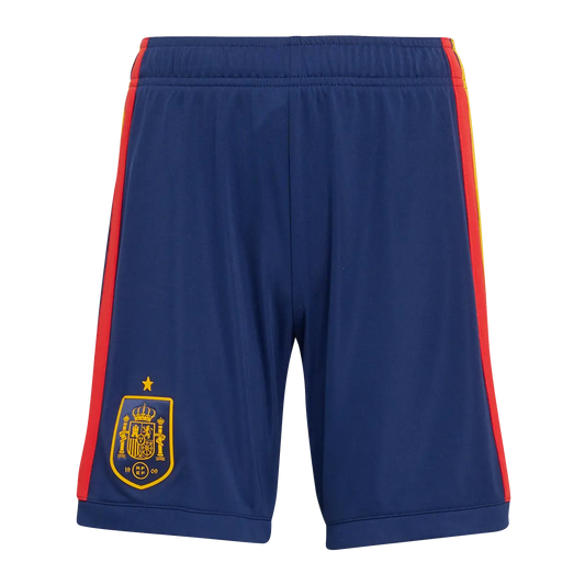 Spanien Kinderfußballshort Home Shorts, Heimshorts mit Climacool für Spiel, Training und Fan Einsatz – dunkelblau / 140
