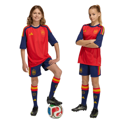 Spanien Kinderfußballshort Home Shorts, Heimshorts mit Climacool für Spiel, Training und Fan Einsatz - machsport