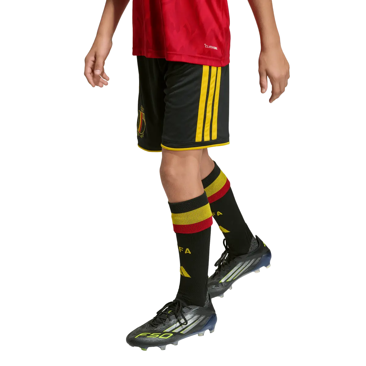 Belgien Kinderfußballshort Home 2026, Heimshorts mit Climacool für Spiel, Training und Fan Einsatz - machsport – Bild 
