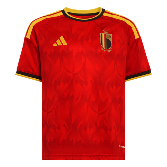 Belgien Kinderfußballshirt Home 2026, Heimtrikot mit Climacool für Training, Spiel und Fanmomente – rot / 128