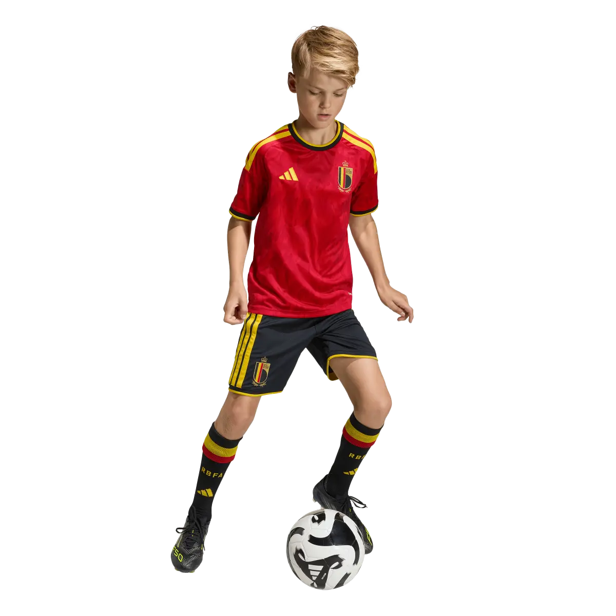 Belgien Kinderfußballshirt Home 2026, Heimtrikot mit Climacool für Training, Spiel und Fanmomente - machsport