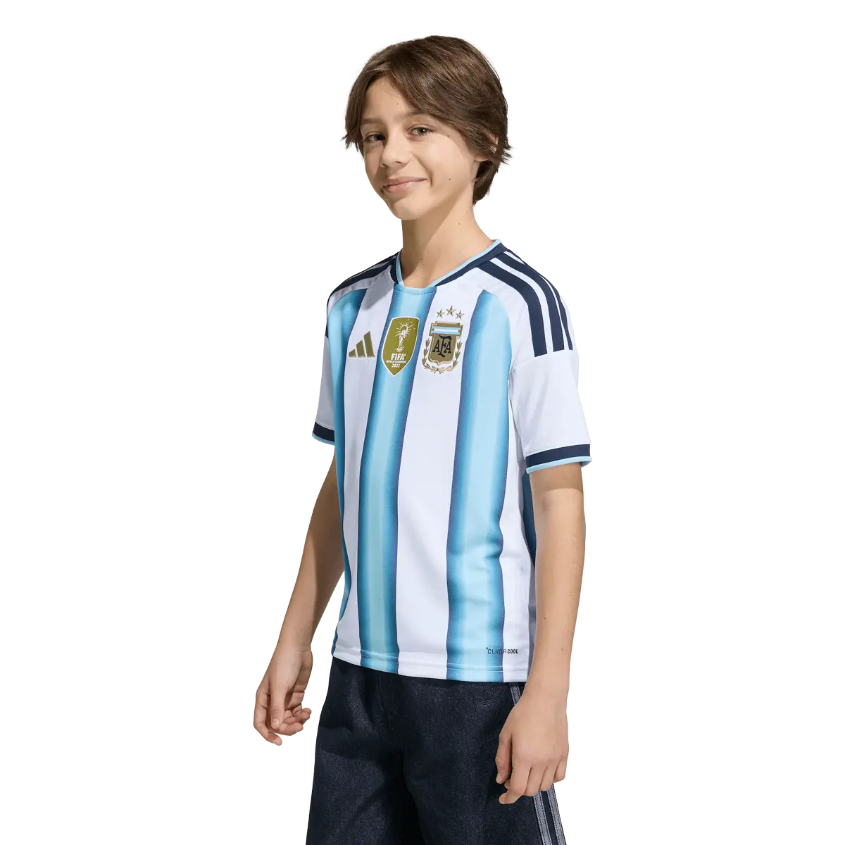 Argentinien Kinderfußballshirt Home Jersey 2026, Heimtrikot mit Climacool für junge Fußballfans - machsport – Bild 
