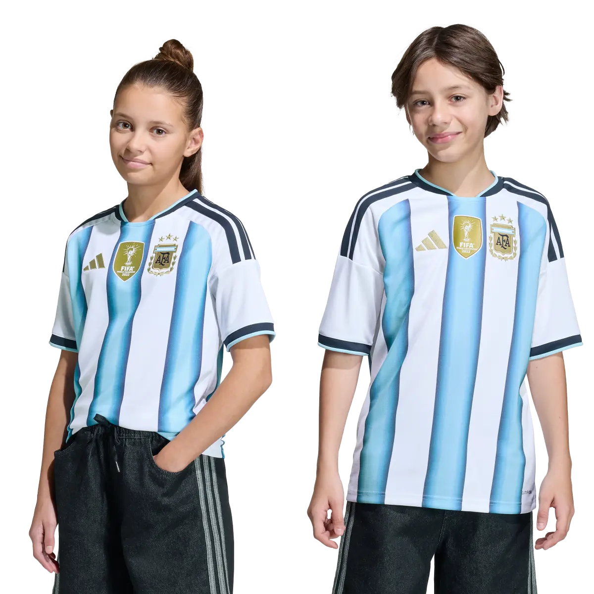 Argentinien Kinderfußballshirt Home Jersey 2026, Heimtrikot mit Climacool für junge Fußballfans - machsport