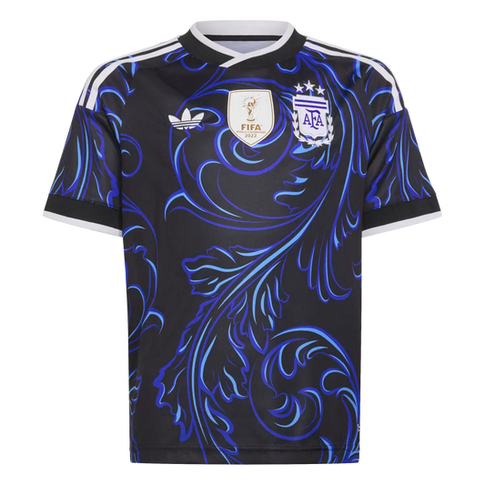 Argentinien Kinderfußballshirt Away Jersey, Kinder Auswärtstrikot mit Climacool für Spiel, Training und Fan Einsatz – dunkelblau / 152