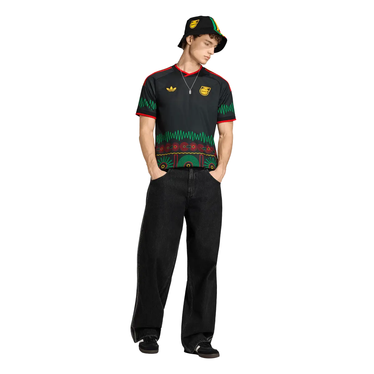 Jamaika Herrenfußballshirt Away Jersey 2026, Bob Marley Auswärtstrikot mit Climacool für Spiel und Fanmomente - machsport – Bild 
