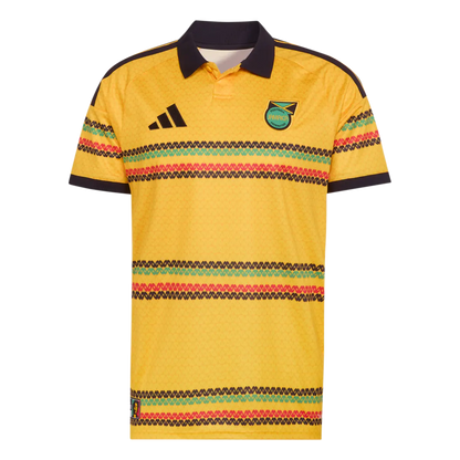 Jamaika Herrenfußballschirt Home Jersey 2026, Heimtrikot mit Climacool und Bob Marley Inspiration - machsport