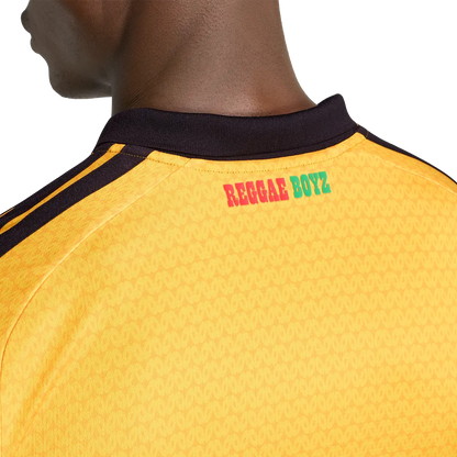 Jamaika Herrenfußballschirt Home Jersey 2026, Heimtrikot mit Climacool und Bob Marley Inspiration - machsport