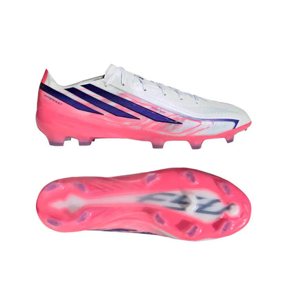 Adidas Fußballschuhe F50 Hyperfast Pro FG, Cloud White / Solar Purple / Solar Turbo