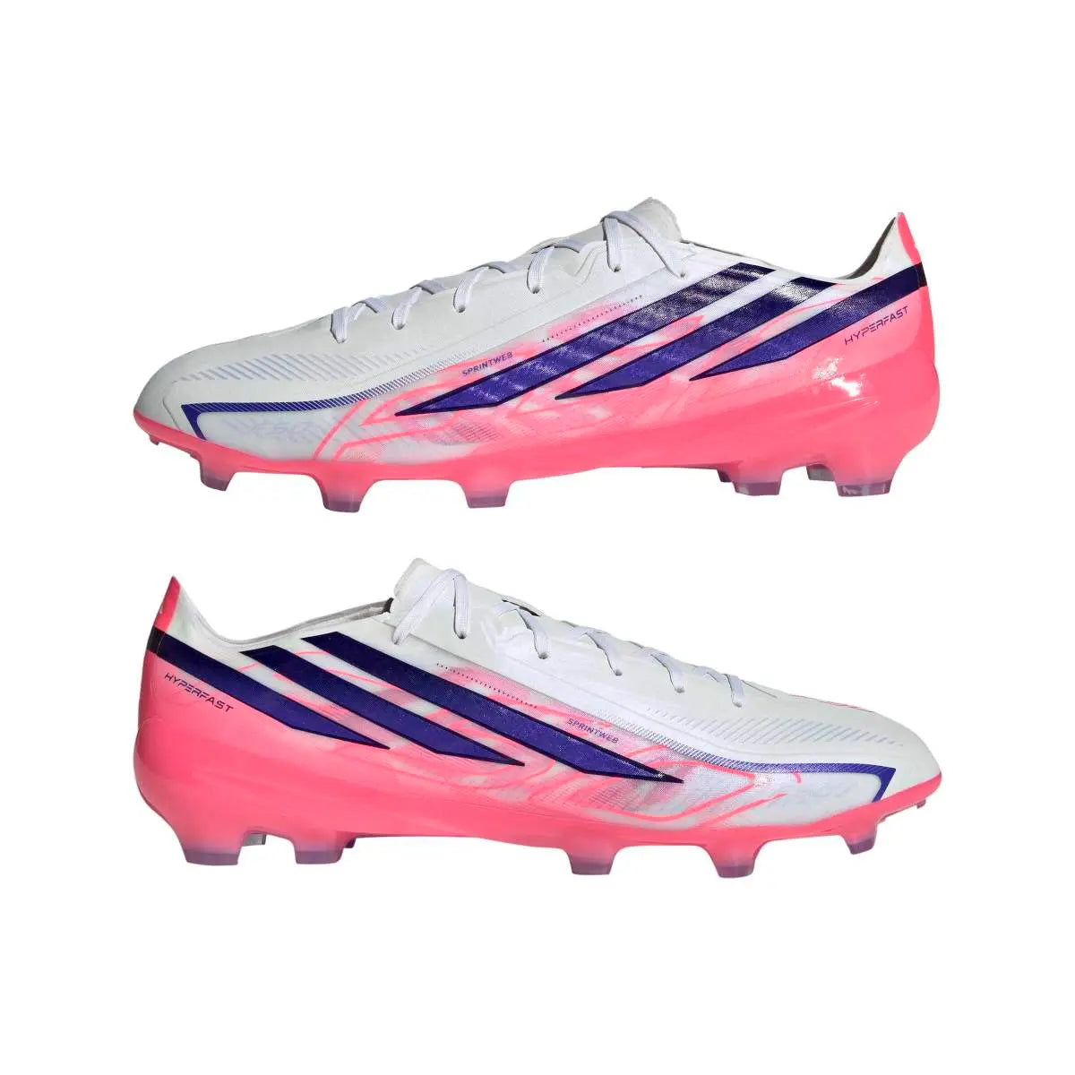 Adidas Fußballschuhe F50 Hyperfast Pro FG, Cloud White / Solar Purple / Solar Turbo – Bild 
