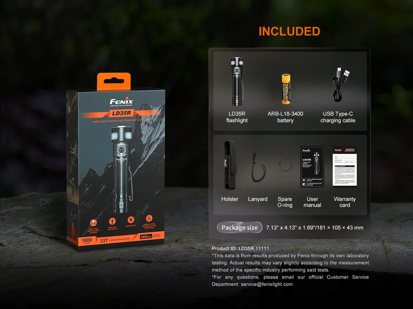 Fenix LD35R Taschenlampe mit drei Lichtquellen, 1800 Lumen – Bild 