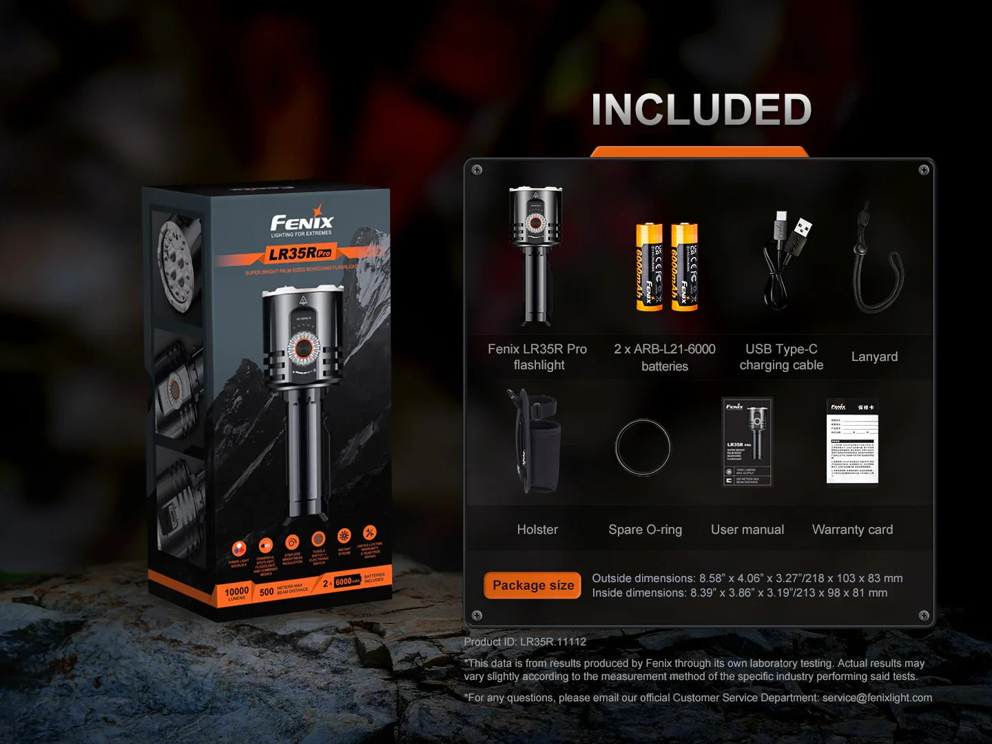 Fenix LR35R Pro extrem helle, multifunktionale Suchlampe, 10000 Lumen – Bild 