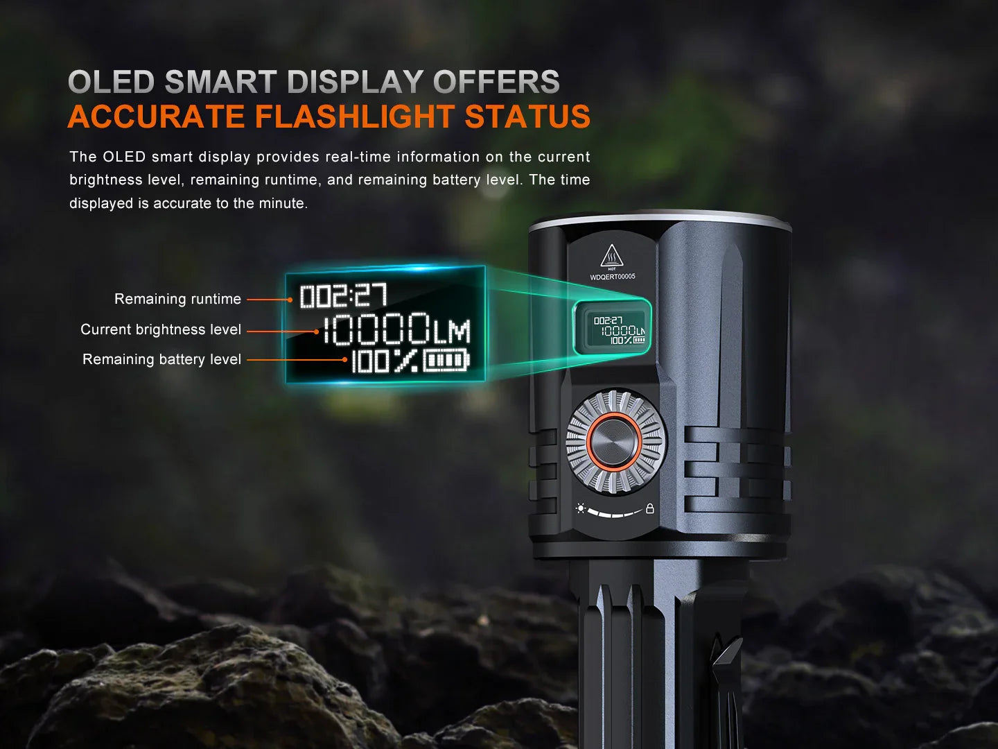 Fenix LR36R kompakte, leistungsstarke Suchlampe mit weißem Laserstrahl, 10000 Lumen